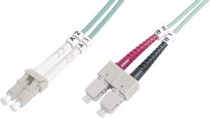 Digitus DK-2532-01/3 Fibreglass FO Cable 1.00 m Turquoise [1x LC plug - 1x SC plug] 50/125 µ Multimode OM3
